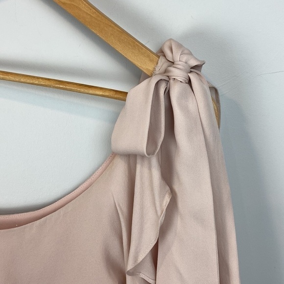 Parker • Eden Combo One Shoulder Silk Ruffle Short Dress - Picture 5 of 11